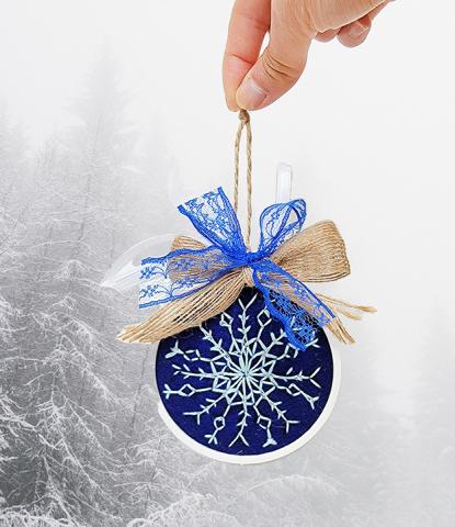 Mahwah Library Snowflake Cross Stich Hoop Craft