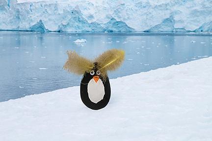 painted penguin in the artic