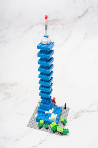 skyscraper made of LEGOs