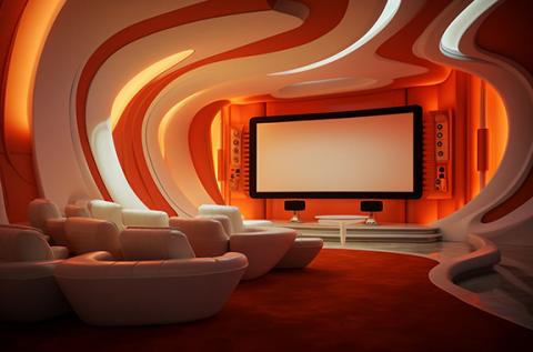 futuristic home movie theater