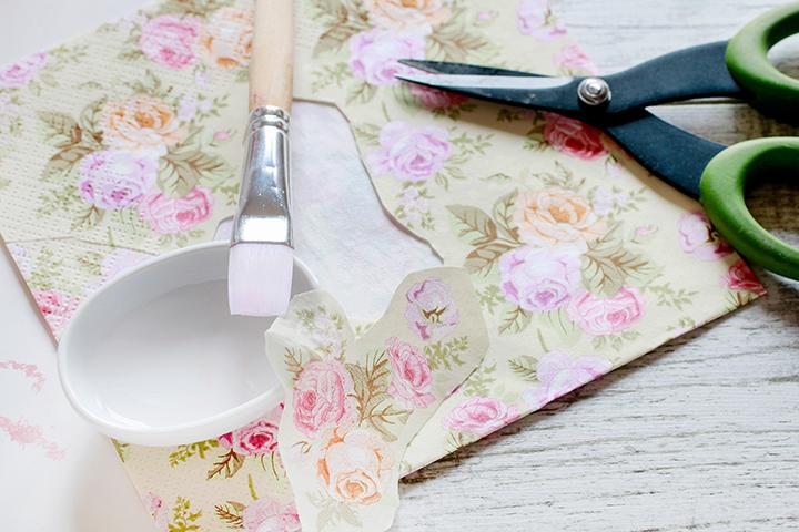decoupage crafting cutting flower patterns